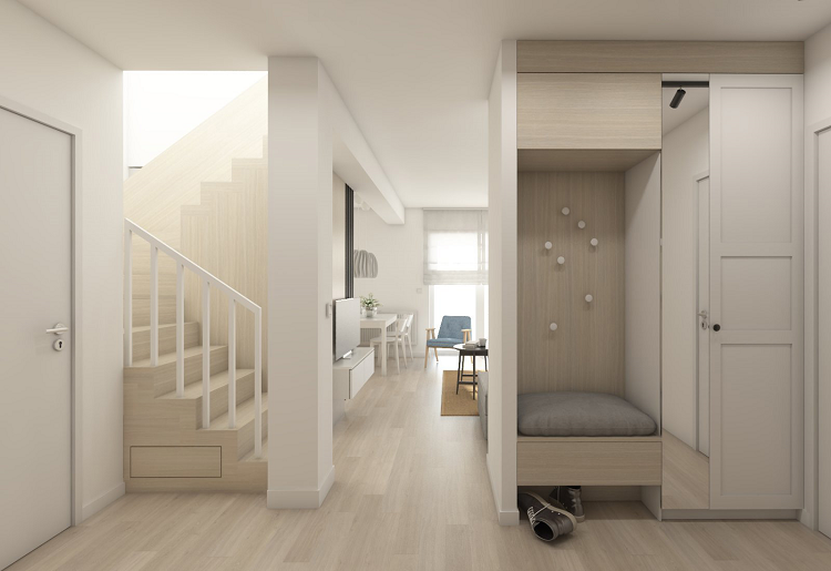 Projekt holu wokół schodów